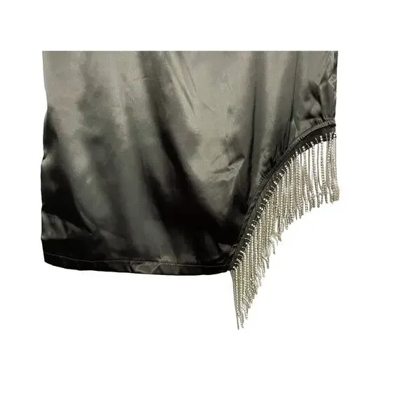 Lulu Rhinestone Black Shiny Mini Dress Women’s Size Small Cocktail Party LBD - Picture 3 of 5